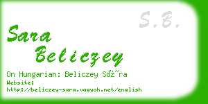 sara beliczey business card